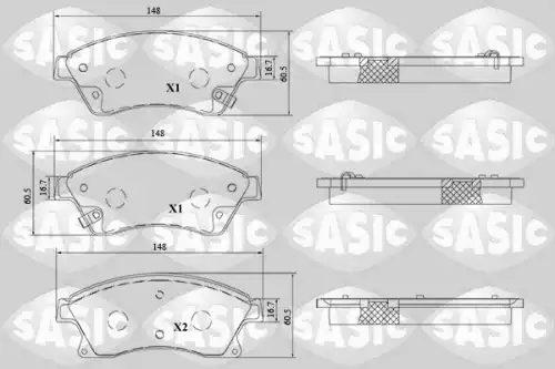 Тормозные колодки дисковые SASIC 6216215