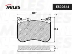 Тормозные колодки дисковые передняя ось MILES E500641