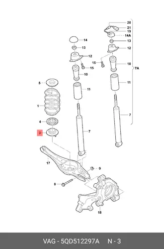 Подкладка 5QD 512 297 A VAG