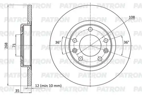 Тормозной диск PATRON PBD1156