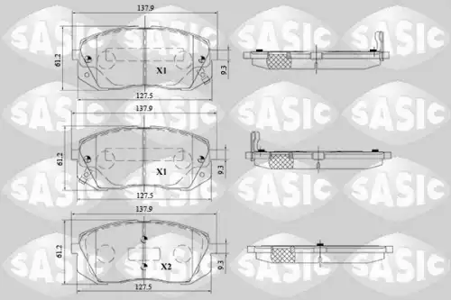 Тормозные колодки дисковые SASIC 6216157
