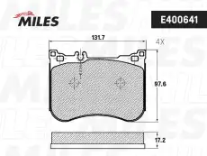 Тормозные колодки дисковые передняя ось MILES E400641