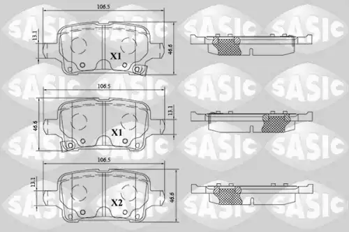 Тормозные колодки дисковые SASIC 6216209