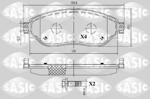 Тормозные колодки дисковые SASIC 6214038