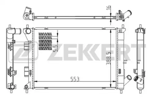 Радиатор системы охлаждения двигателя ZEKKERT MK-1609