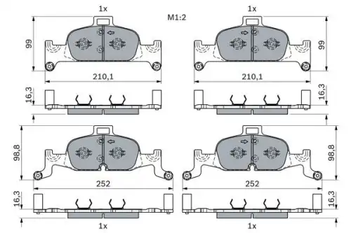 Тормозные колодки дисковые BOSCH 0 986 424 432