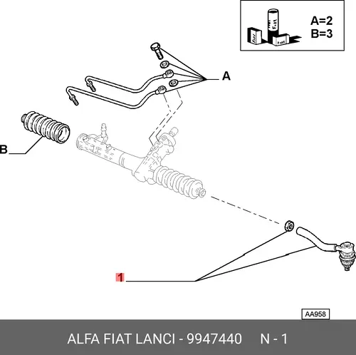 Рулевой наконечник LANCIA 9947440