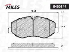 Тормозные колодки дисковые передняя ось MILES E400644