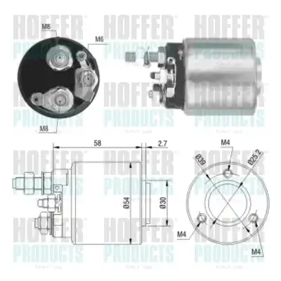 Тяговое реле, стартер 46008 HOFFER