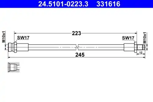 Тормозной шланг 24.5101-0223.3 ATE
