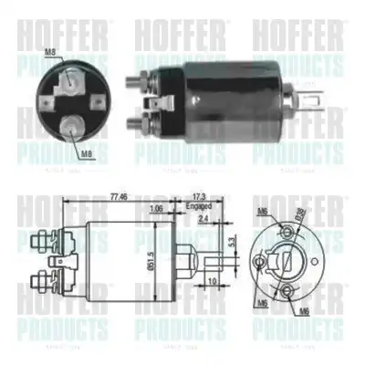 Тяговое реле, стартер 46057 HOFFER