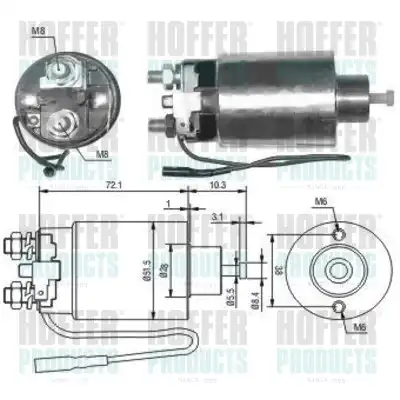 Тяговое реле, стартер 46127 HOFFER