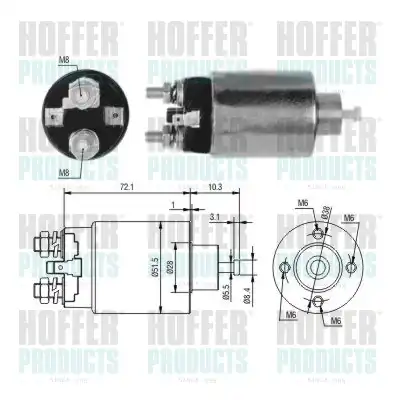 Тяговое реле, стартер 46297 HOFFER