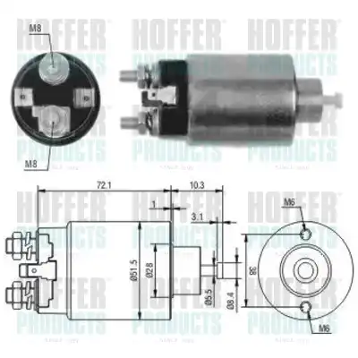 Тяговое реле, стартер 46094 HOFFER