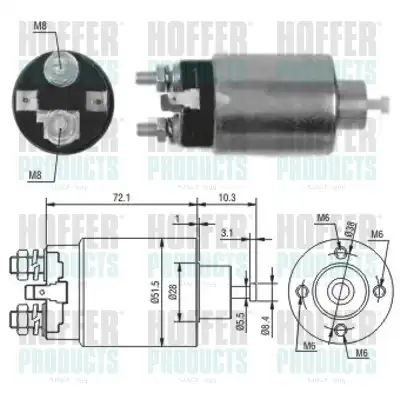 Тяговое реле, стартер 46095 HOFFER