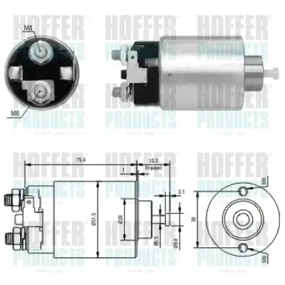 Тяговое реле, стартер 46178 HOFFER
