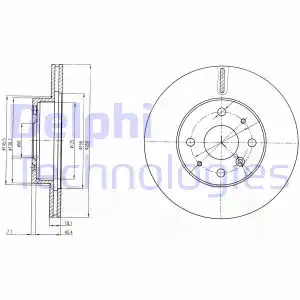 Тормозной диск DELPHI BG3920 вентилируемый , передняя ось
