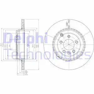 Тормозной диск DELPHI BG9082 вентилируемый , задняя ось