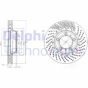 Тормозной диск DELPHI BG9094 вентилируемый , передняя ось