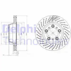 Тормозной диск DELPHI BG9096 вентилируемый , задняя ось