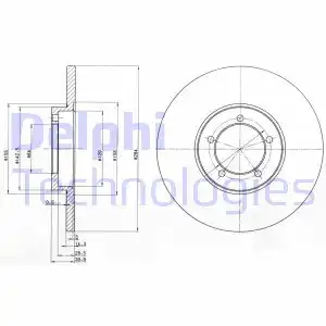 Тормозной диск DELPHI BG2902 полный , передняя ось