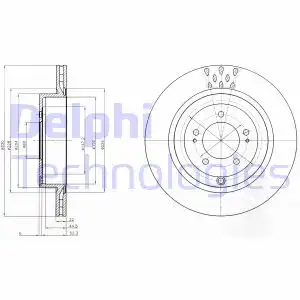 Тормозной диск DELPHI BG4204 вентилируемый , передняя ось