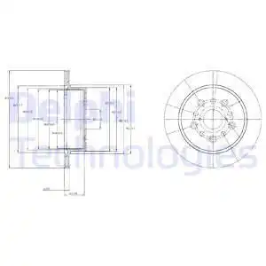Тормозной диск DELPHI BG4216 вентилируемый , задняя ось