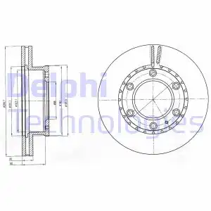 Тормозной диск DELPHI BG4297 вентилируемый , передняя ось