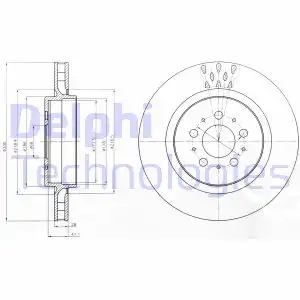Тормозной диск DELPHI BG4306 вентилируемый , задняя ось