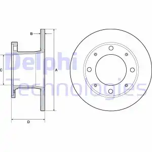 Тормозной диск DELPHI BG2042 полный , передняя ось