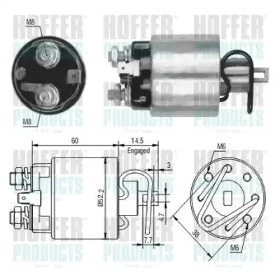 Тяговое реле, стартер 46089 HOFFER