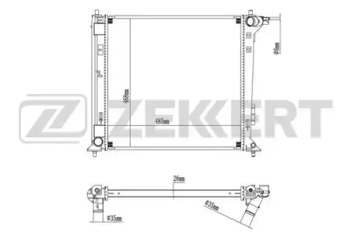 Радиатор системы охлаждения двигателя ZEKKERT MK-1604