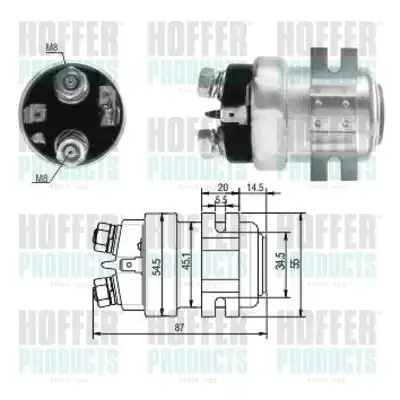 Тяговое реле, стартер 46001 HOFFER