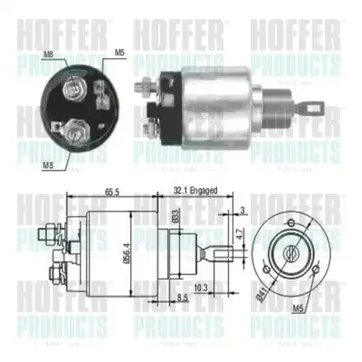 Тяговое реле, стартер 46003 HOFFER