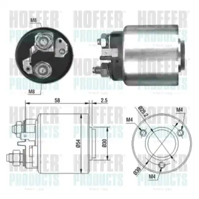 Тяговое реле, стартер 46011 HOFFER