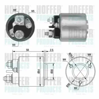 Тяговое реле, стартер 46015 HOFFER