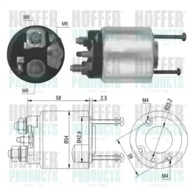 Тяговое реле, стартер 46016 HOFFER