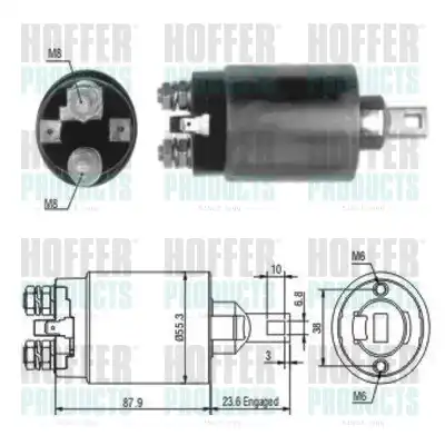 Тяговое реле, стартер 46024 HOFFER