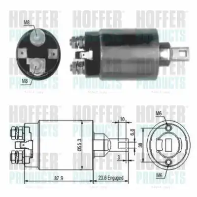 Тяговое реле, стартер 46026 HOFFER