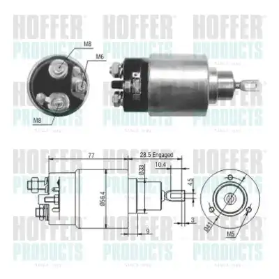 Тяговое реле, стартер 46028 HOFFER