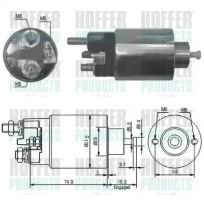 Тяговое реле, стартер 46029 HOFFER