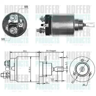 Тяговое реле, стартер 46032 HOFFER