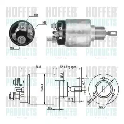 Тяговое реле, стартер 46064 HOFFER