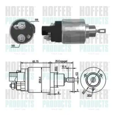 Тяговое реле, стартер 46070 HOFFER