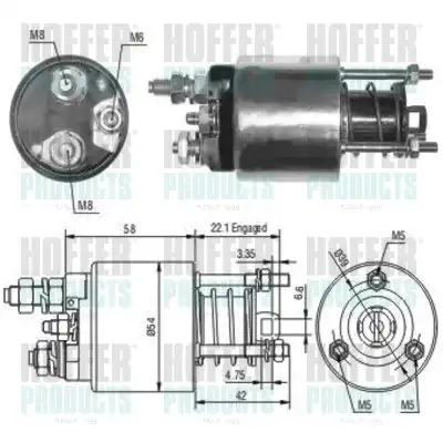 Тяговое реле, стартер 46077 HOFFER