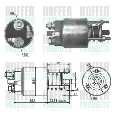 Тяговое реле, стартер 46081 HOFFER