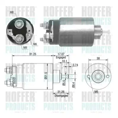 Тяговое реле, стартер 46082 HOFFER
