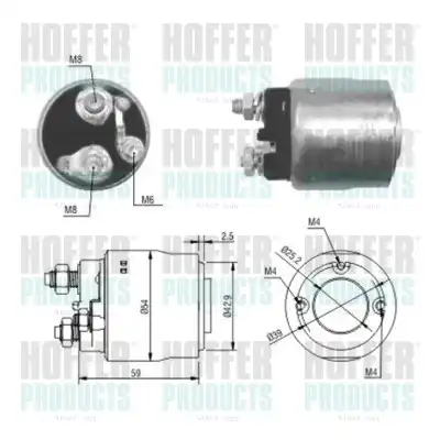 Тяговое реле, стартер 46084 HOFFER