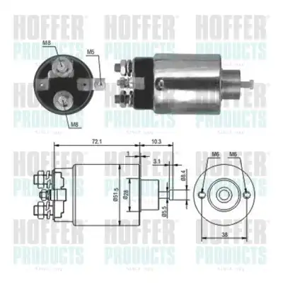 Тяговое реле, стартер 46093 HOFFER