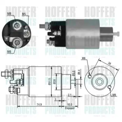 Тяговое реле, стартер 46099 HOFFER